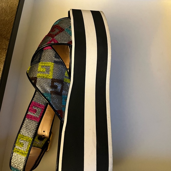 Gucci T. Velvet GG LUREX CUBE SKIPPER MULTICOLOR SANDALS 36.5 - Picture 7 of 15